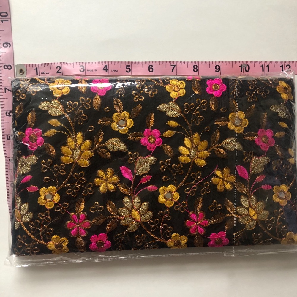 Embroidered party clutch strap envelope bag Indian - Picture 3 of 7